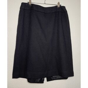 Austin Reed Black  Virgin Wool Cashmere Waffle Knit Pencil Skirt Size 12‎